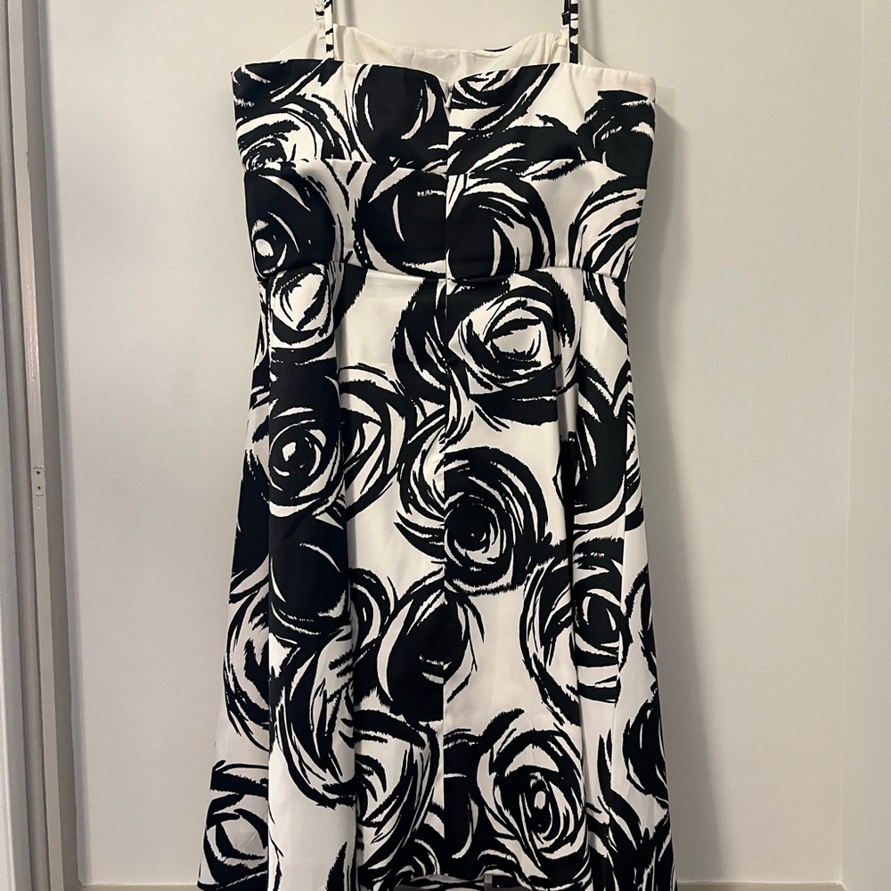Elegant Black and White Floral Dress
